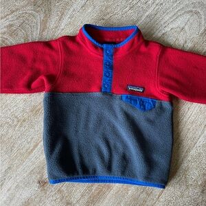 Patagonia Kids synchilla Red and Blue Fleece Hoodie